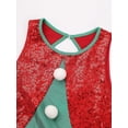 thumbnail image 5 of iEFiEL Womens Christmas Santa Sequin Dress Sleeveless Cutout Pompoms Dress Xmas Holiday A-Line Dress Red L, 5 of 7