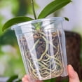 thumbnail image 7 of Clear Plastic Orchid Pots With Holes Saucers For Phalaenopsis Indoor Breathable Flower Plants Containers With Drainage Trays, 7 of 7