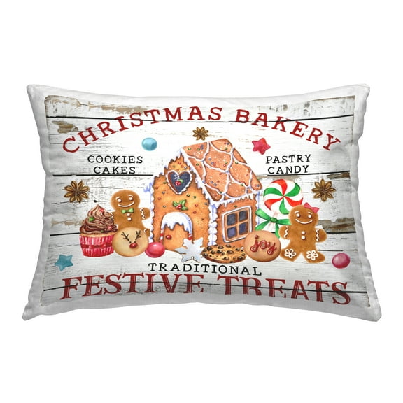 Stupell Industries Festive Treats Bakery Decorative Printed Throw Pillow, 14 x 20
