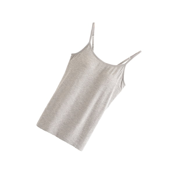 Qarigey Tops de mujer, vestido deportivo para niñas, chaleco deportivo acolchado, camisola de Yoga de Color sólido de verano sin anillo de acero, Prendas para la parte del cuerpo Gris SG Qarigey AP011310-14B