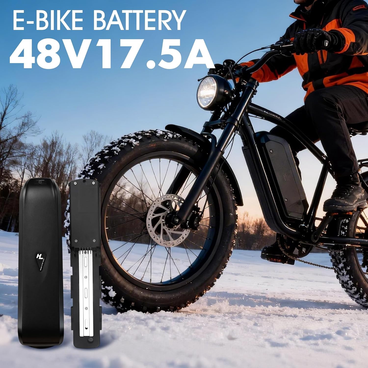 48V 17.5Ah Lithium Ebike Battery, w/ 30A BMS, for Electric Bicycles & E-Motorcycles(100W-1500W) , Includes  5Pins Base, XT60 Connector