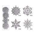 thumbnail image 2 of 40 Uds. Cadena de copos de nieve brillantes decoración navideña copo de nieve brillante adorno colgante de árbol de Navidad País de las Maravillas de invierno, 2 of 5