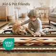 thumbnail image 4 of ODIKA 4'x6' Washable Area Rug Non-Slip, Chair-Friendly, Flatwoven Cabin Cowboy Wildlife Motif Southwestern Aztec Bands Mens Decorations for Home Office, Under Desk, 4 of 5