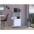 thumbnail image 2 of TUHOME Clip Kitchen Cart  Engineered Wood Kitchen Carts in  White, 2 of 7