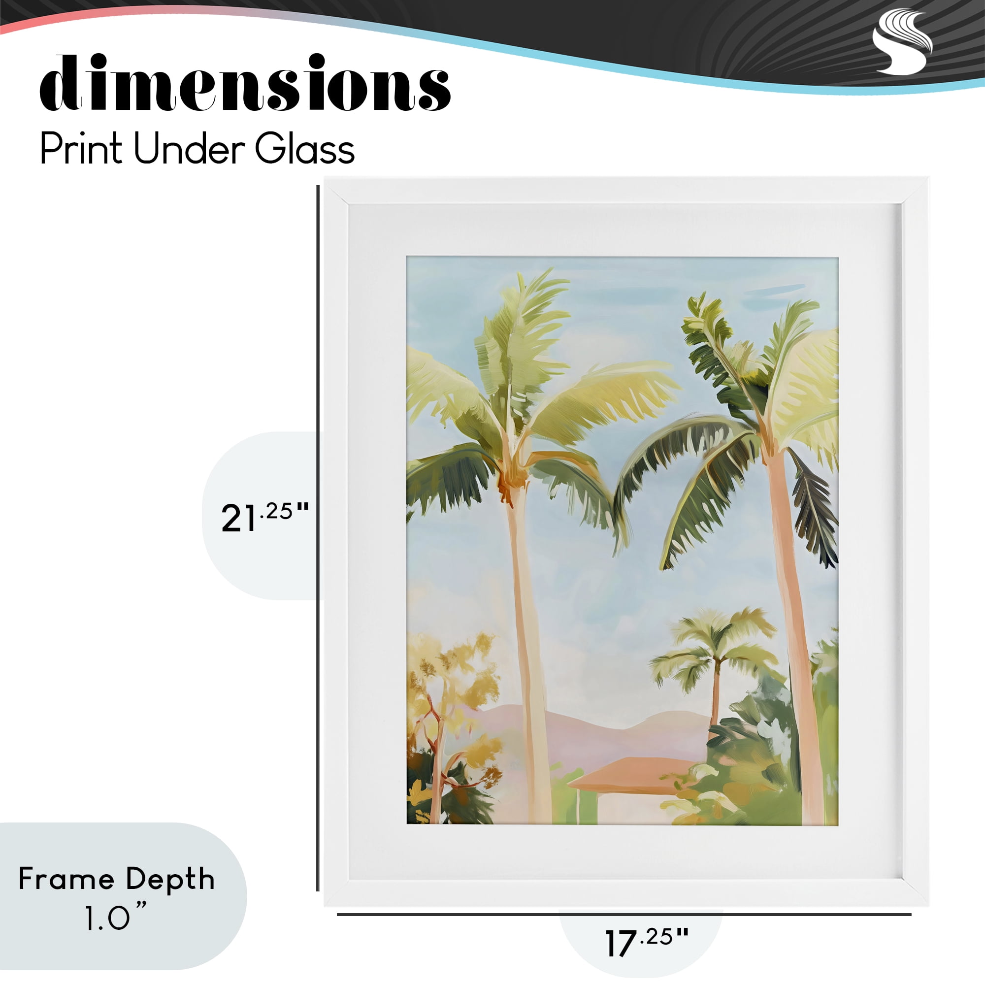 Stupell Industries Rising Above Tropical Palms White Framed Print Under Glass, design by The Prints Vibe