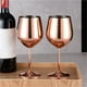 thumbnail image 5 of Juego de 2 copas de vino de metal con vástago de copa de vino de acero inoxidable con espejo, 5 of 6