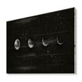 thumbnail image 2 of Designart 'The Night Sky With Moon Phases' Modern Print on Natural Pine Wood, 2 of 5