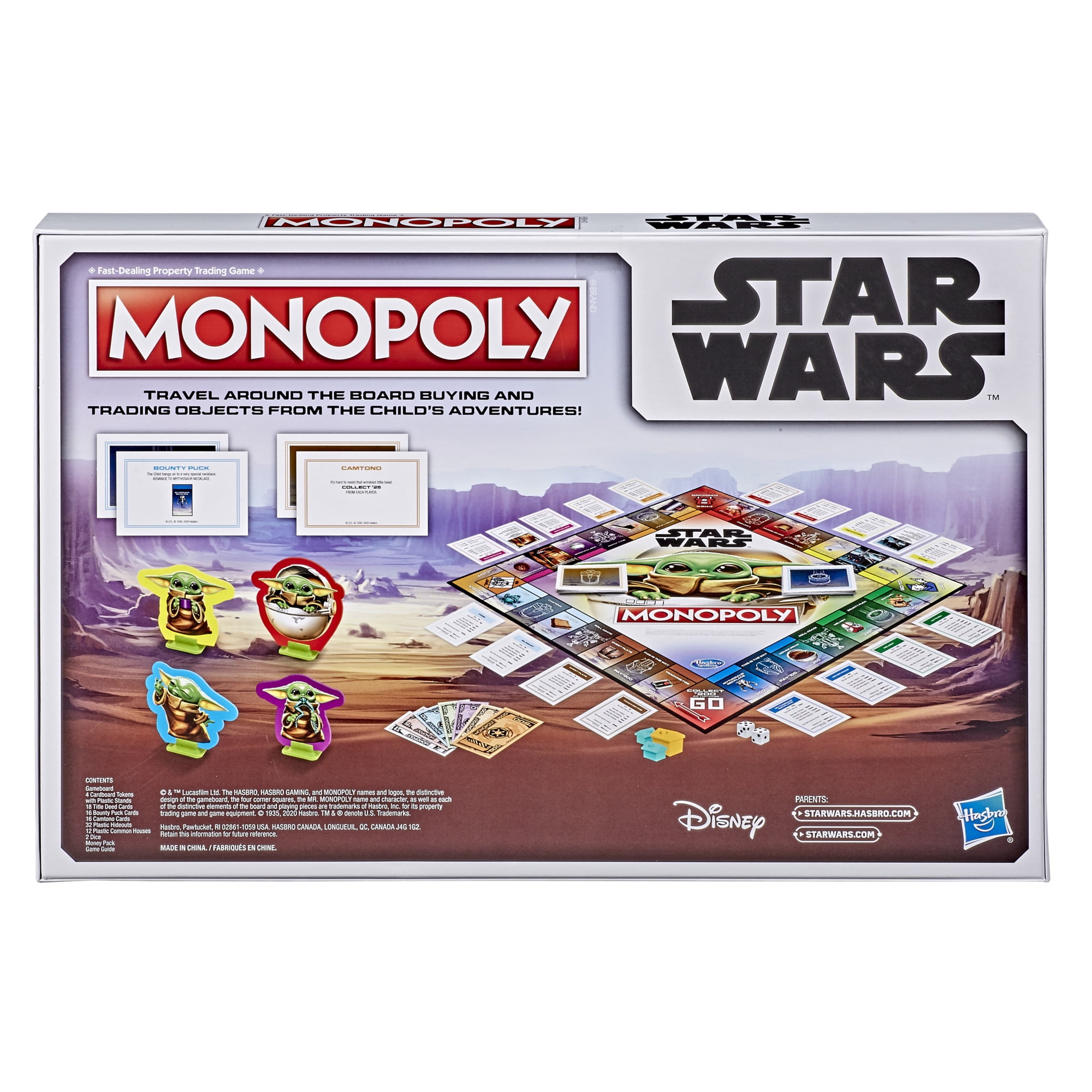 STAR WARS Jogo Monopoly The Mandalorian, Jogo de Tabuleiro - The Child  (Baby Yoda) - F2013 - Hasbro, Multicor