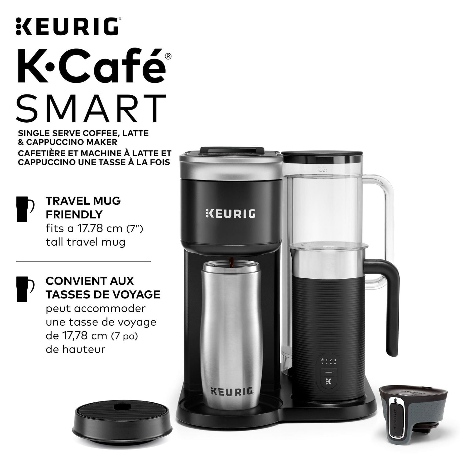 Keurig K-Café SMART, Single Serve K-Cup Pod Coffee, Latte and Cappuccino Maker