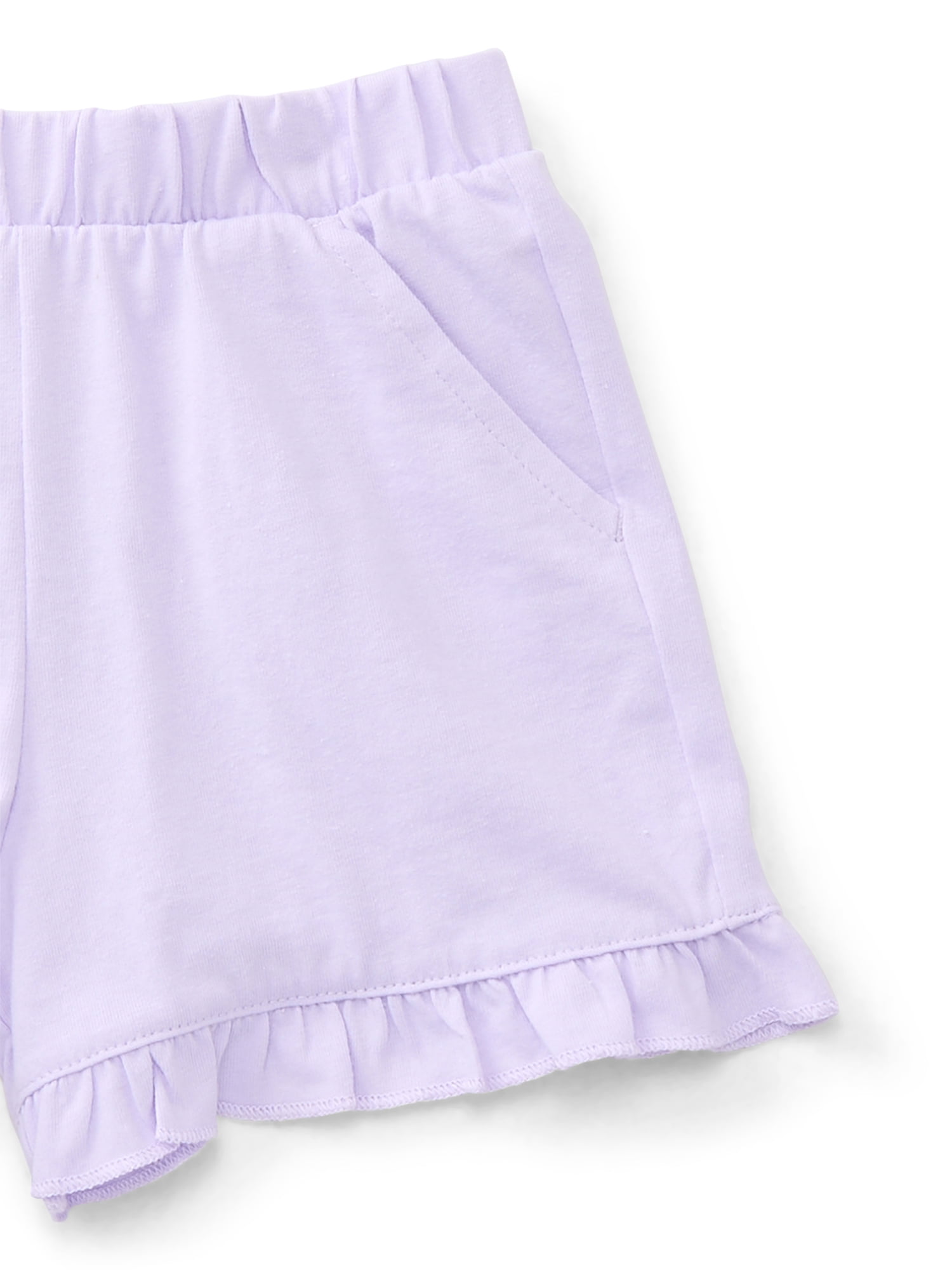 Wonder Nation Toddler Girls Ruffle Hem Shorts, 3-Pack, Sizes 18M-5T