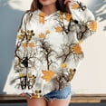 thumbnail image 2 of XDDLITP Camo Hoodie Kids Maple Leaf Print Drop Shoulder Sweatshirt Oversized Long Sleeve Loose Fit Pullover Tops with Pocket,Orange 120, 2 of 6