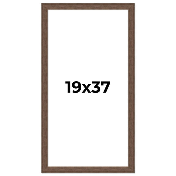 19x37 Frame Brown Distressed Barnwood Picture Frame | Rustic Farmhouse Photo Frame Includes UV