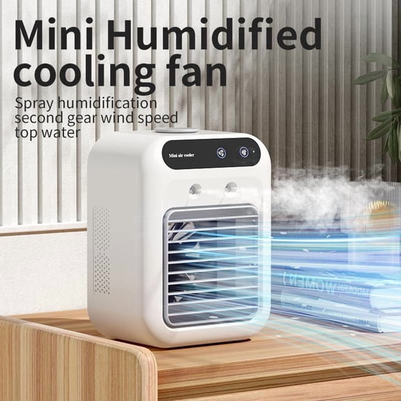 JOYTUTUS Portable Air Cooler Fan,3 in 1 Mini Cooling Fan with 2 Mist Speeds and Powerful Wind, for Bedroom, Office, Camping