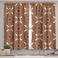 thumbnail image 2 of Ambesonne Mandala Valance & Curtain, Flora Leaves, 55"x30", Pale Orange Dark Coral, 2 of 6