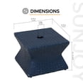 thumbnail image 3 of Outdoor Side Patio Table with Umbrella Hole, Sunjoy Poolside 16-Inch Rattan Wicker Square Combination Umbrella Stand Side Table, Navy, 3 of 7