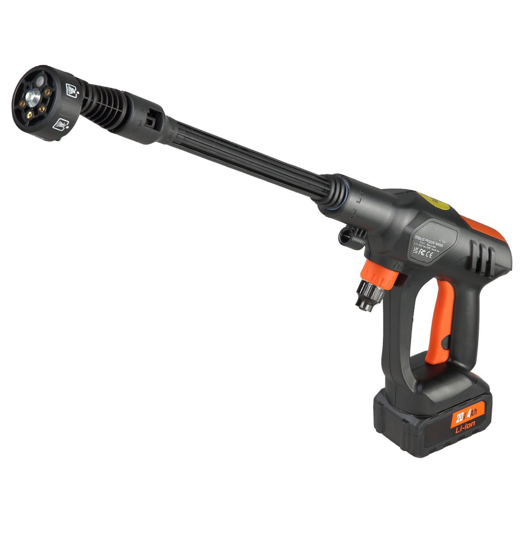 Cordless Pressure Washer 652 PSI 1.1 GPM Portable Power Cleaner, Handheld Car Wash Gun with 4.0Ah Battery, 6-in-1 Nozzle, for Auto, Patio, Floor Cleaning