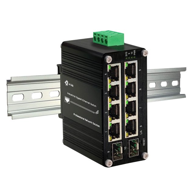 Conmutador de fibra industrial Gigabit Throncom de 8 puertos gestionado