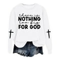 thumbnail image 5 of Wangmeiwg Women's Sweatshirts Women's Hoodies Sweatshirt Fashion Casual Round Neck God Letter Printed Apparel White S, 5 of 5