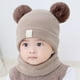 thumbnail image 2 of Lindo gorro de punto para bebé con bordado de doble corazón y doble ovillo de lana | Gorro de invierno suave y cálido para bebés y niños pequeños | Accesorio cómodo y acogedor para recién nacidos, 2 of 5