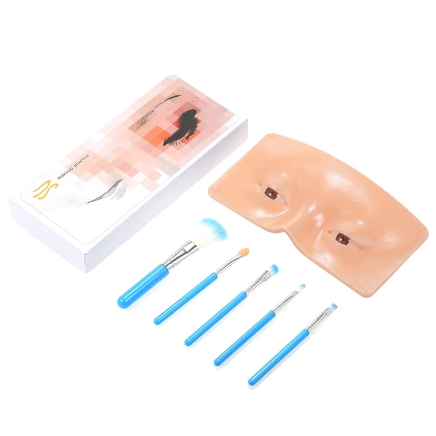 Maniquí de maquillaje de ojos y cara, tablero de práctica de silicona, ayuda perfecta para practi CACAGOO cepillo cosmético