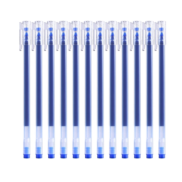 Btomtd 12 Pens Transparent Gel Pen Quicks Drying Gel Pen 0.5 Mm Perfects For School Office And Home 7ml, Blue