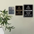 thumbnail image 3 of Signs ByLITA Portrait Round Caution: Access Door May Be Hot Door or Wall Sign Easy Installation | Health And Safety | Building And Danger Sign (Black) - Small, 3 of 9