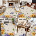 thumbnail image 5 of Area Rug for Living Room, Watercolor Flowers Non-Slip Indoor Ex Large Carpet for Bedroom/Dining Room, Spring Sunflowers Daisy Butterflies Beige Washable Low-Profile Floor Runner Rugs - 8 x 10 Ft, 5 of 7