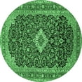 thumbnail image 1 of Ahgly Company Indoor Round Medallion Emerald Green Traditional Area Rugs, 8' Round, 1 of 4