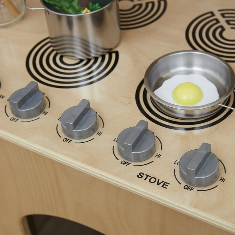 ECR4Kids 4 in 1 Kitchen Sink Stove Oven Microwave and Storage Natural Walmart