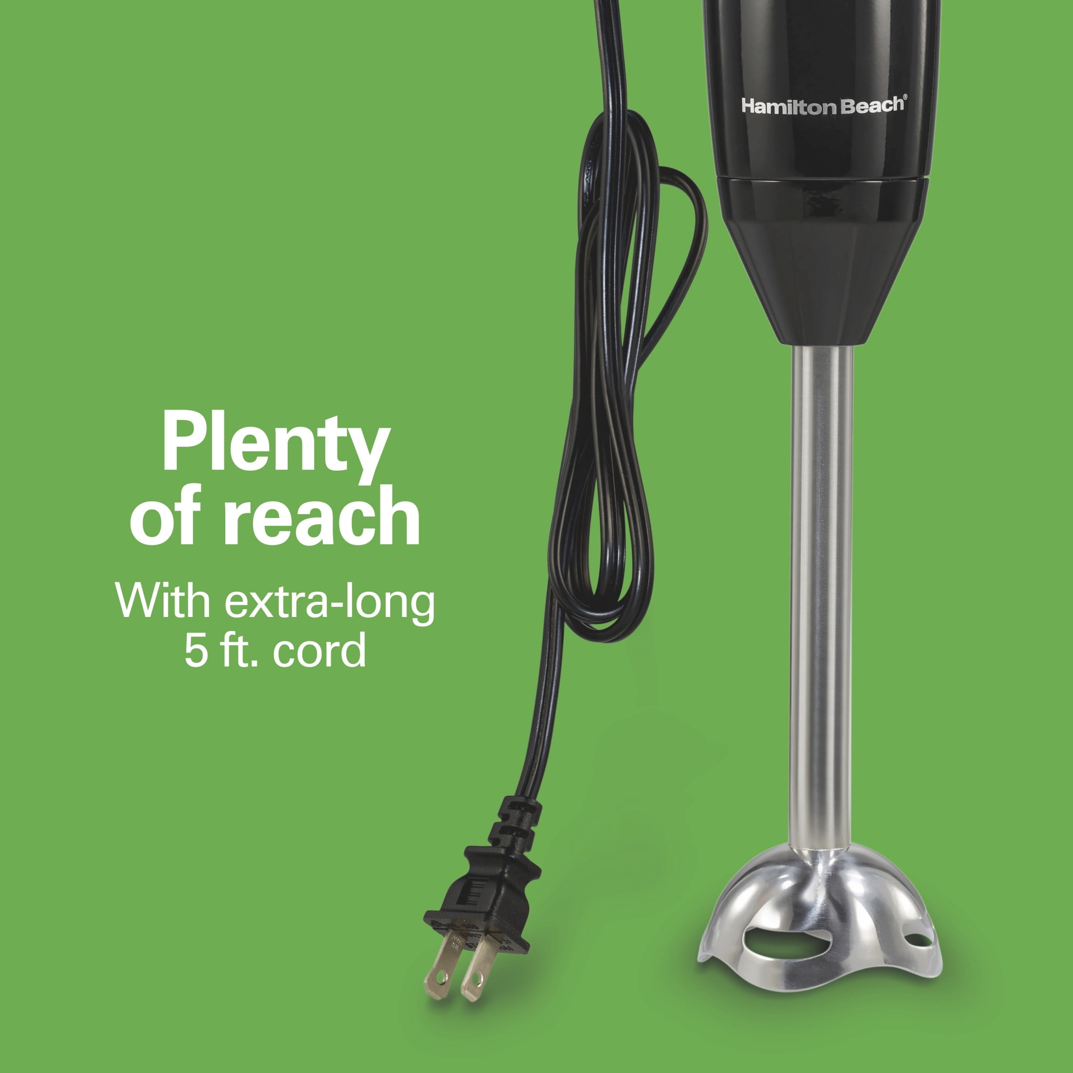 Hamilton Beach Immersion Hand Blender for Kitchen with Blending Wand, Whisk & Chopping Bowl, Black