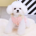 thumbnail image 2 of Abrigo de invierno para perros a prueba de viento, chaqueta para perros, chaleco cálido para perros, ropa para mascotas para clima frío (rosa), 2 of 5