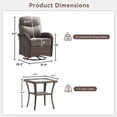 thumbnail image 2 of Giantfurnni Luxury 3 Pieces Patio Furniture Set Wicker Outdoor High Back Swivel Rocker Glider Chairs Set of 2 with Side Table and 6 Inch Cushions, 2 of 10