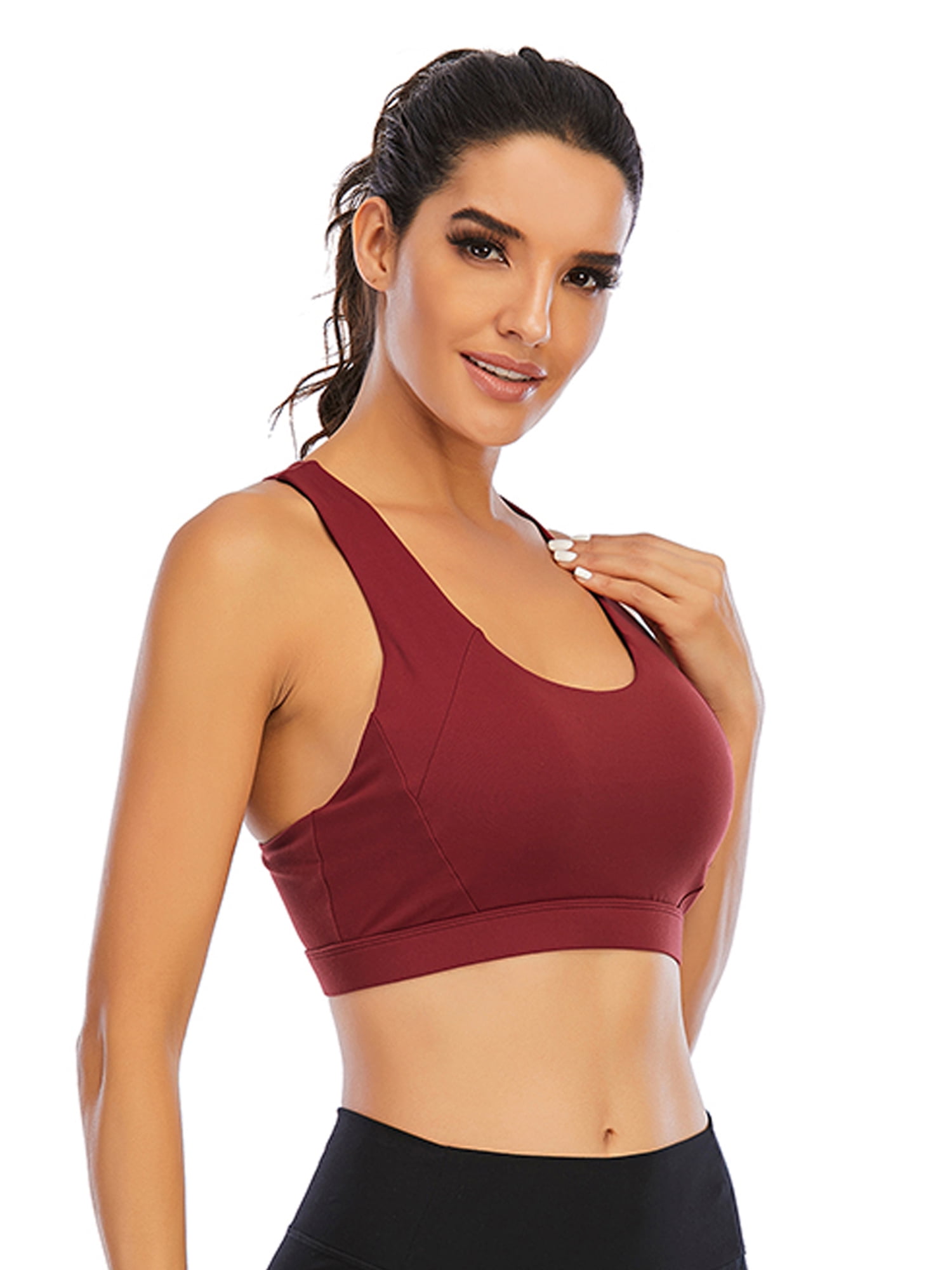 Details about   Sports Bra for Women Criss-Cross Back Padded Strappy Sports Bras Medium Support 