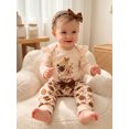 thumbnail image 5 of RUINIXCW Baby Girls Football Outfits Long Sleeve Ruffle Romper + Pants + Headband, 5 of 8