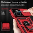 thumbnail image 3 of for iPhone 14 Pro Case with Slide Lens Cover HD Screen Protector,  Grade Drop Protection,  Rotated Ring Holder Kickstand Protective Phone Case,Red, 3 of 12