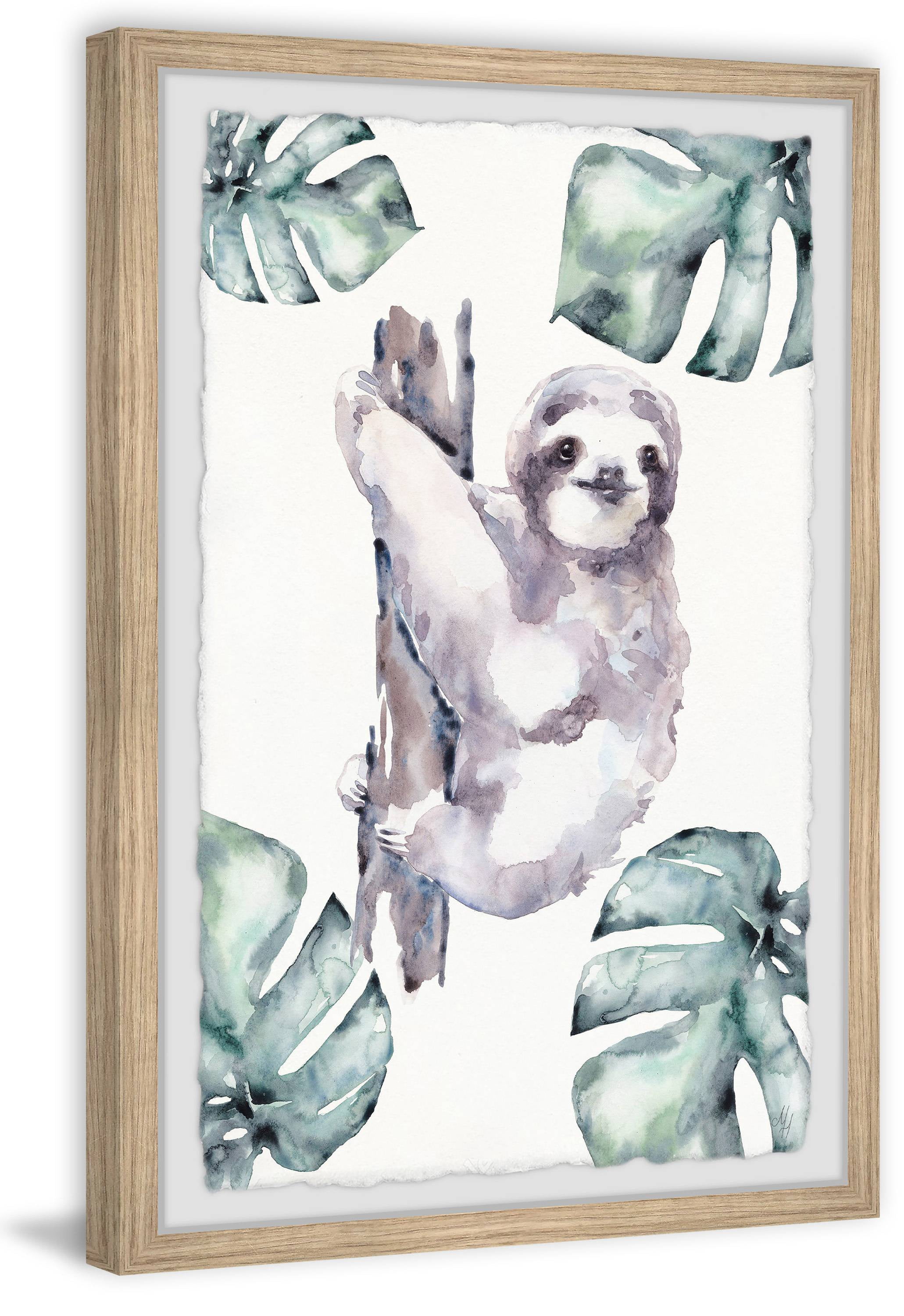 Marmont Hill Palms and Sloth Framed Wall Art