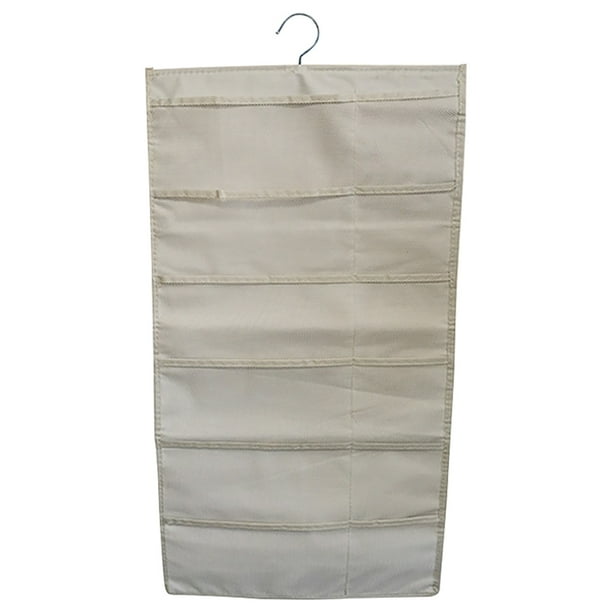 Organizador de armario colgante, bolsillos de malla de 2 lados, bolsa de almacenamiento para armario, bolsa para ropa interior, calcetines de sujetador, rejilla 30, beige Inevent HA003837-08