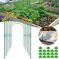 thumbnail image 1 of 60Pcs Greenhouse Hoop Grow Tunnel Kit Steel Greenhouse Support Hoop Frame Durable DIY Garden Hoops Plastic Coated Plant Grow Support Hoop with 18 Clips for Garden Plant, 1 of 11