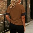 thumbnail image 4 of Uootdi Womens Tees Deep V Neck Short Sleeve Floral Embroidered Trim Womens Tops Relaxed Fit Lightweight Womens Tees for Women, 4 of 6