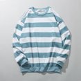 thumbnail image 2 of khonts,Men's Stripped Printed Long Sleeve T Shirts Loose Fit Long Sleeve Plus Size Tee Shirts Crew Neck Fashion Casual Tops Blue M, 2 of 7