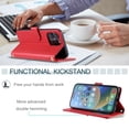 thumbnail image 5 of TECH CIRCLE For iPhone 14 Pro Max Case Wallet for Women Girl,Luxury PU Leather Crossbody Wristlet Strap Kickstand Slim Card Holder Slots Wallet Case for Apple iPhone 14 Pro Max 6.7" 2022,Red, 5 of 7