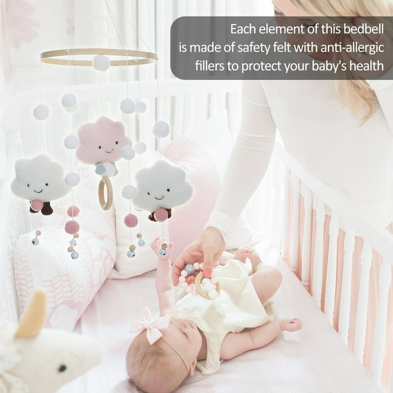 Eummy 7.9x19.7inch Mobile Wind Chime w/Cloud Doll Hanging Bed Bell