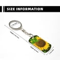 thumbnail image 4 of Goofa Sunflower3 Printed Rectangular Metal Keychain Bag Charm Floral Charm for Purse Keys Metal Keyring Gift for Women Accessories, 4 of 7