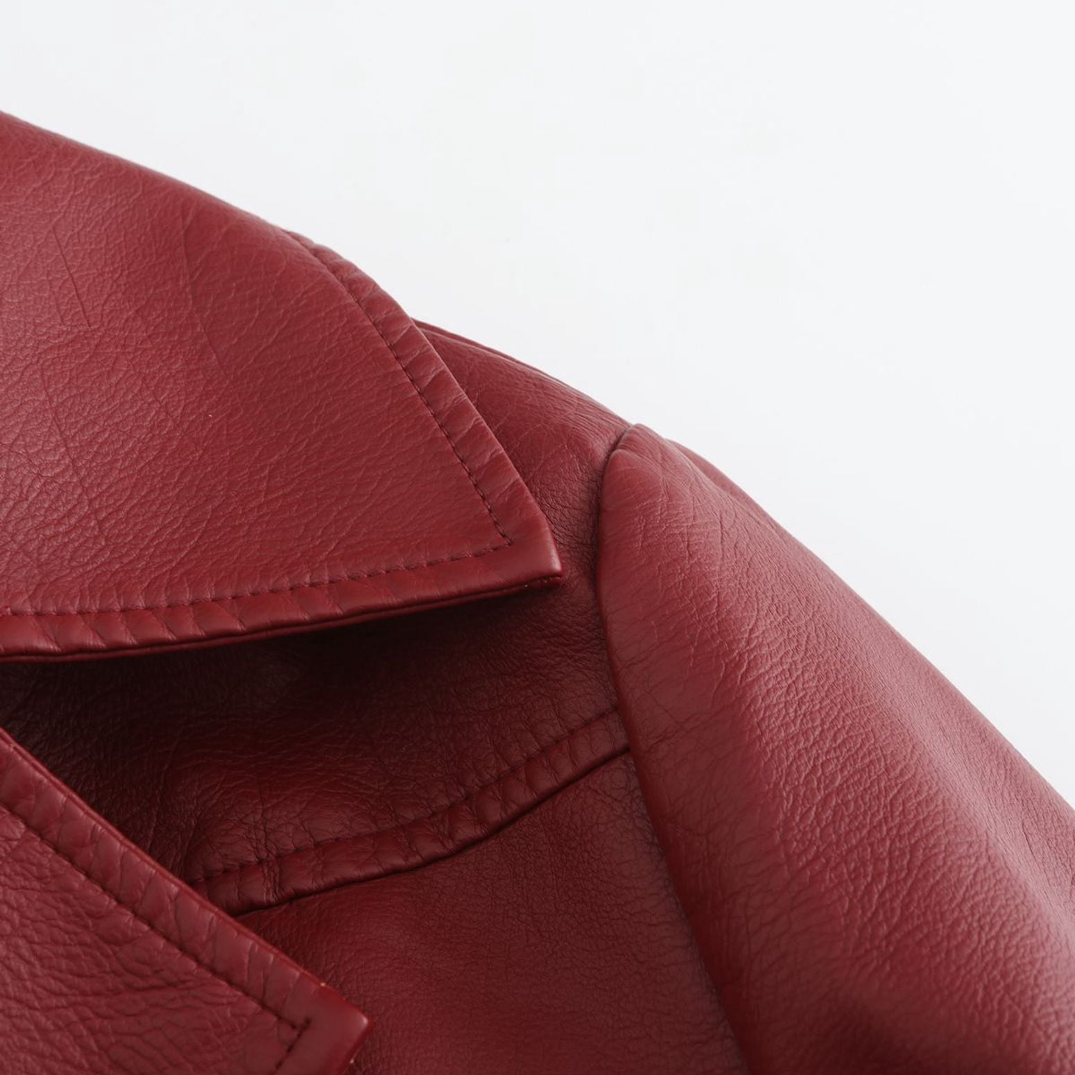 Defitshape Women's Pu Faux Leather Coat Button Down Pockets Single Breasted Trench Coat Casual Lapel Collar Long Sleeve Fall Top Long Blazer Jacket Burgundy 3X-Large