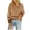 Khaki, variant on Long Sleeve Sweatshirts for Women Striped Half Zip up Tops Loose Fall Pullover Shirts Blue M