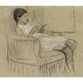 thumbnail image 2 of Max Liebermann 17x15 Black Ornate Wood Framed Double Matted Museum Art Print Titled - The Artist's Daughter Kathe Reading in a Chair (1893-1895), 2 of 5