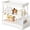 White, variant on KORIMEFA Children Changing Table with Pad, Corner Diaper Changing Table with Laundry Hamper, Storage Bin, Contoured Pad for Baby - Gray