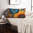 thumbnail image 6 of Sikiie Colorful Cloud Butterfly Sunflower Print Plush Pillow Cover, Wrinkle-proof and Stain-resistant Pillow Protector without Pillow Core, Home Decoration-16"x24", 6 of 6