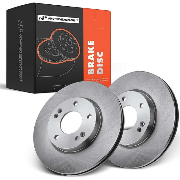 A-Premium Front Disc Brake Rotors Set Compatible with Kia Soul 2014-2019 Forte/Forte Koup Forte5 Hyundai Elantra Coupe/GT Kona Veloster 2-PC Set