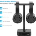 thumbnail image 4 of Soporte para auriculares KAFRI Dual con cargador USB, 2 puertos USB y 2 salidas, 4 of 7